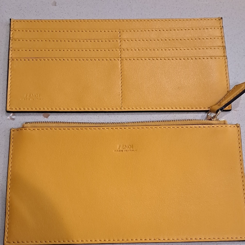 NIB Fendi Gold and FF Vertigo Print Leather Clutch - Picture 12 of 14